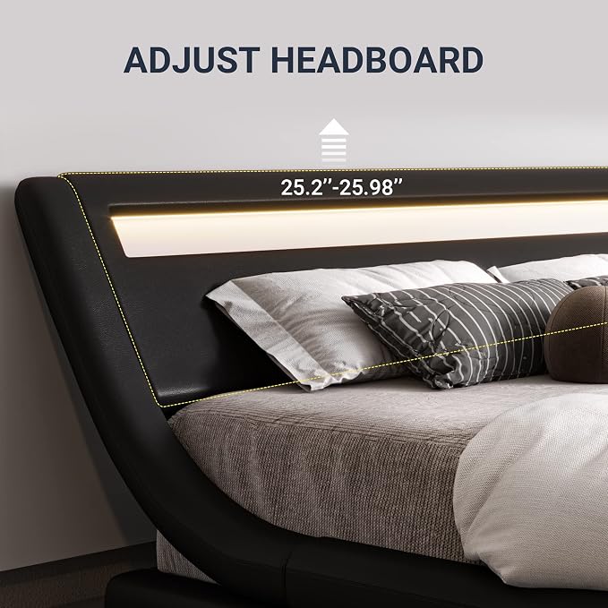 Allewie King Size LED Platform Bed Frame - Image 4