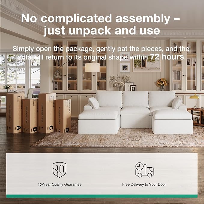 Novilla 104.3" Modular Cloud Couch, Modern Sectional Sofa - Image 20