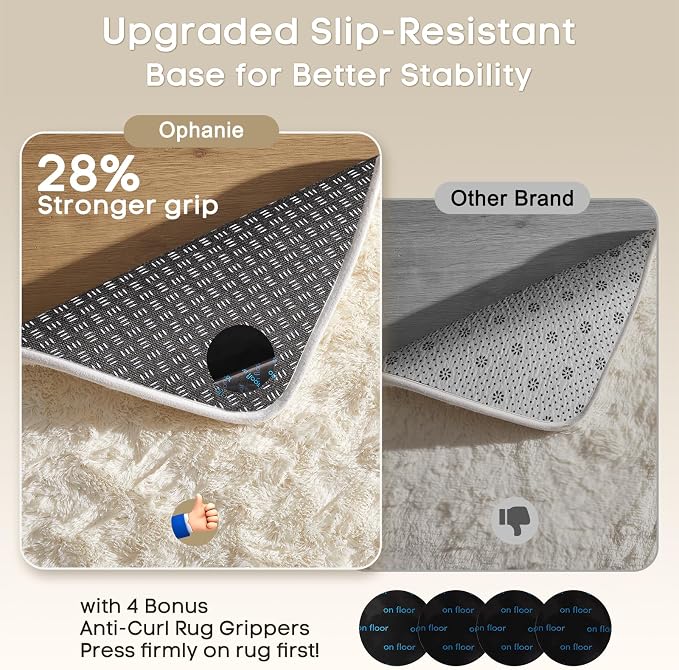Ophanie 2x10 Runner Rug for Hallway, Upgrade Non-Slip Fluffy Soft Bedside Rugs - Image 4