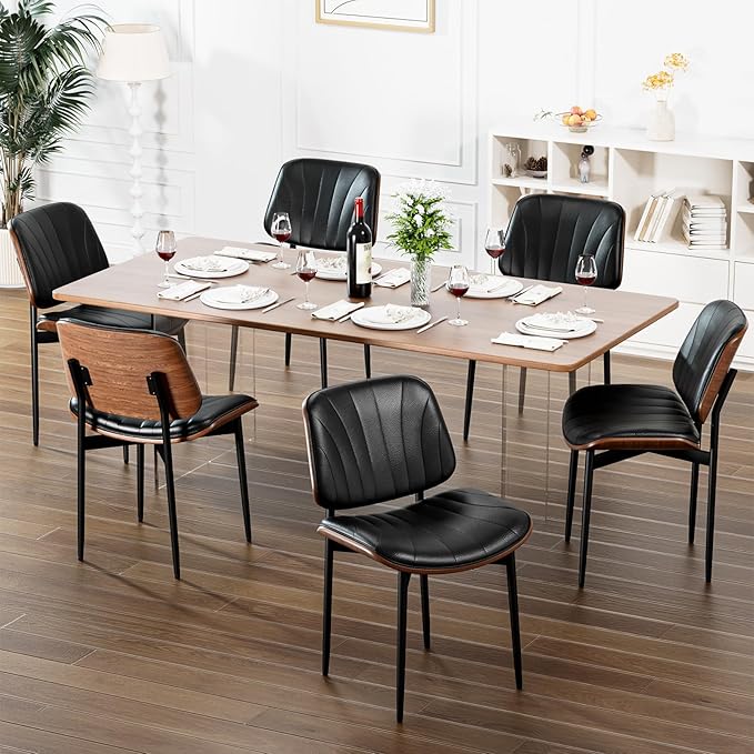 YaFiti Dining Chairs Set of 4, Dining Room and Kitchen Chairs, Mid Century - Image 7