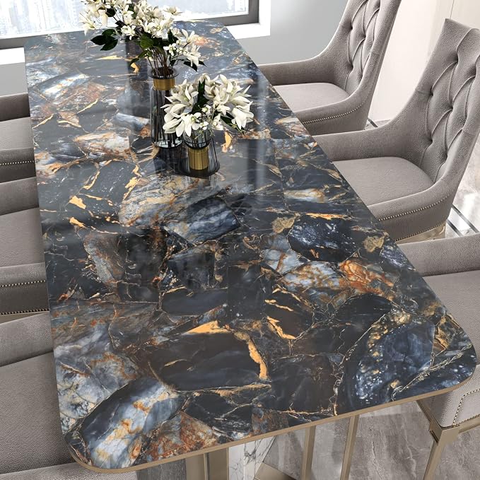 Marble Black/Purple Contact Paper Peel and Stick Countertops Gold Wallpaper - Image 2