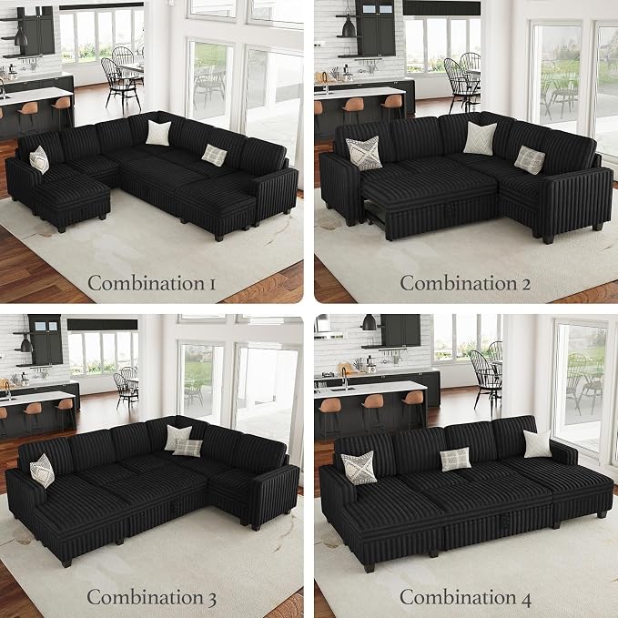 Belffin Plush Corduroy Modular Sectional Sofa Armrest Part Module - Image 4