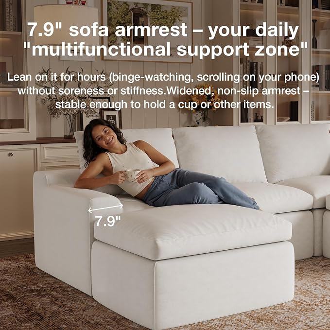 Novilla 104.3" Modular Cloud Couch, Modern Sectional Sofa - Image 16