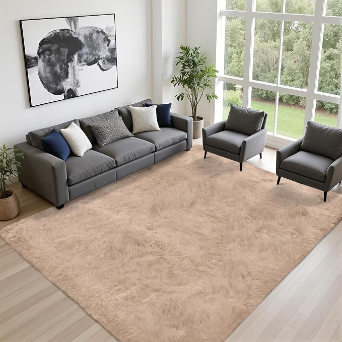 Fluffy Area Rugs 9x12 Living Room Bedroom: Ultra Soft Shag Rug Upgrade Non-Slip - Image 2