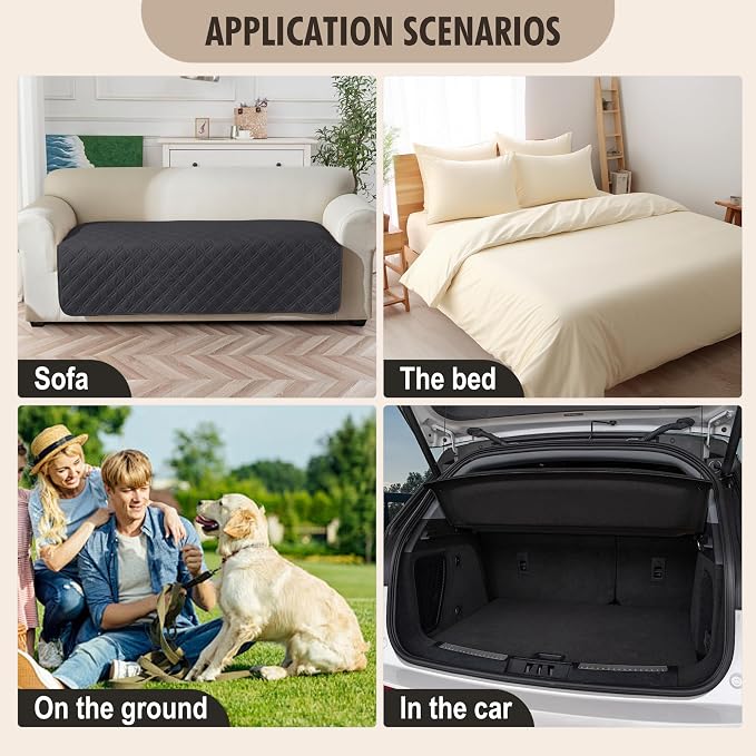 Genina Waterproof Couch Cover, Washable Anti-Slip 51 inch Loveseat Sofa Covers - Image 6