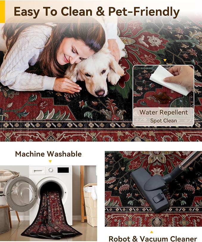 RELEANY Area Rugs 2'x5' Runner Rug Non Slip Washable - Image 6