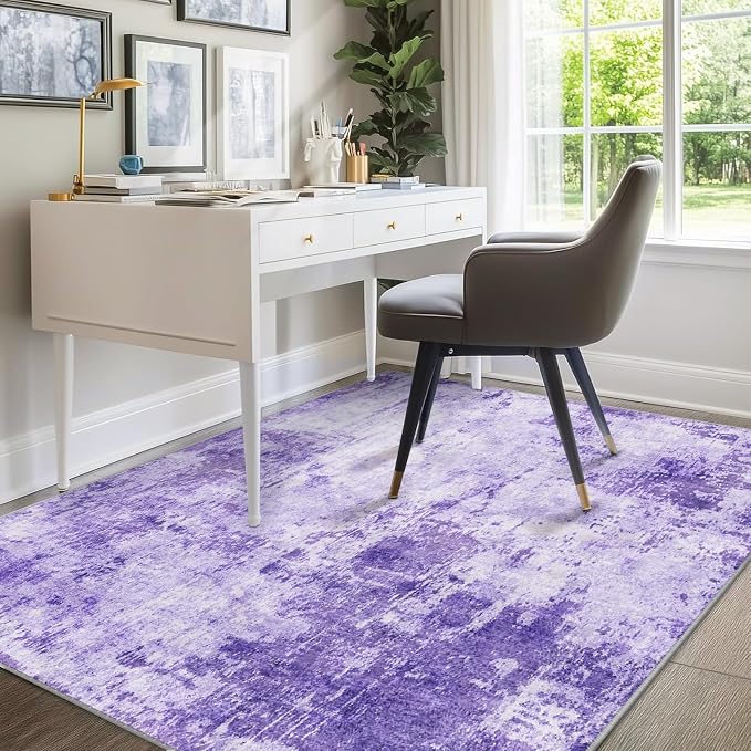 RELEANY Washable Area Rugs 7'x9' Non-Slip Modern Abstract Soft - Image 9