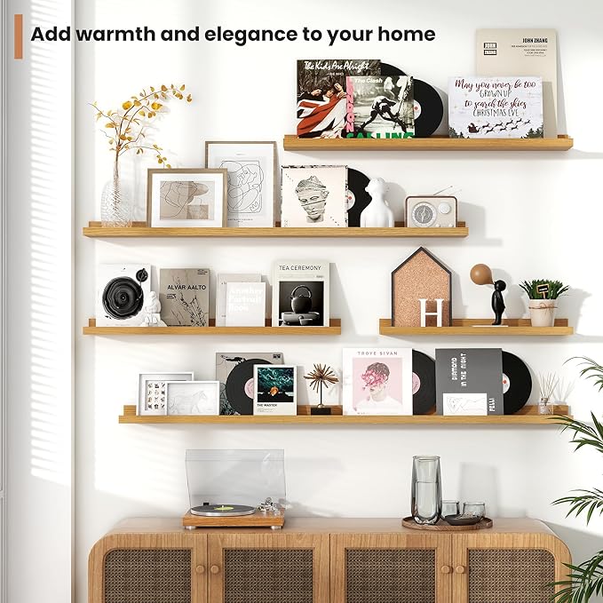 Fun Memories Picture Ledge Shelves Set of 2, 36 Inch Rustic Wall Mounted - Image 7
