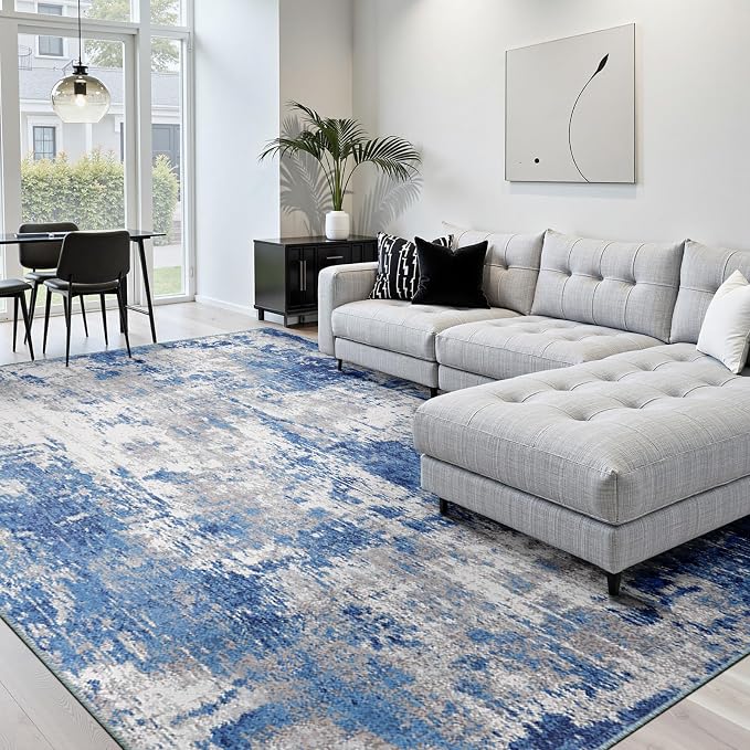 RELEANY Washable Area Rugs 6'x9' Non-Slip Modern Abstract Soft - Image 3