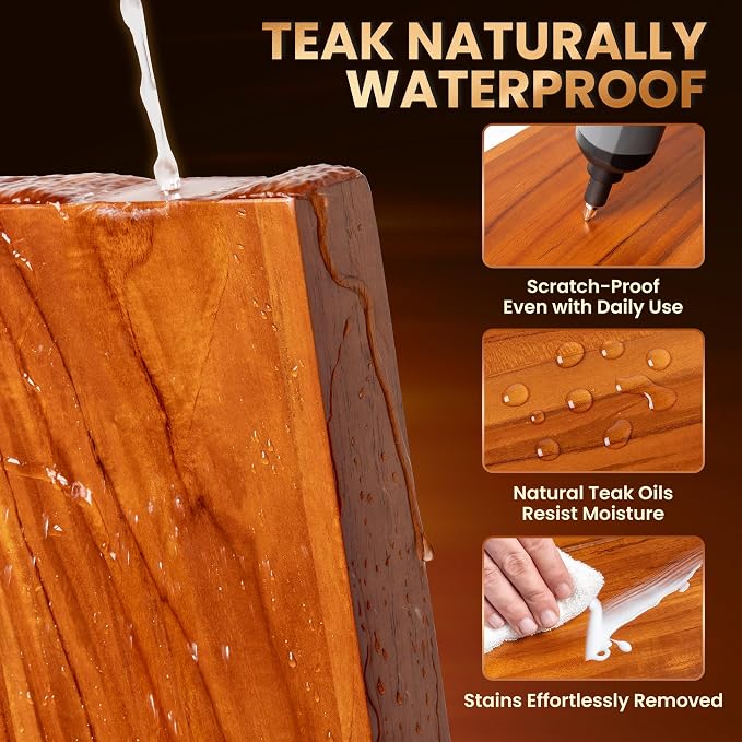 36 Inch Teak Floating Shelves Set of 2 - Image 4