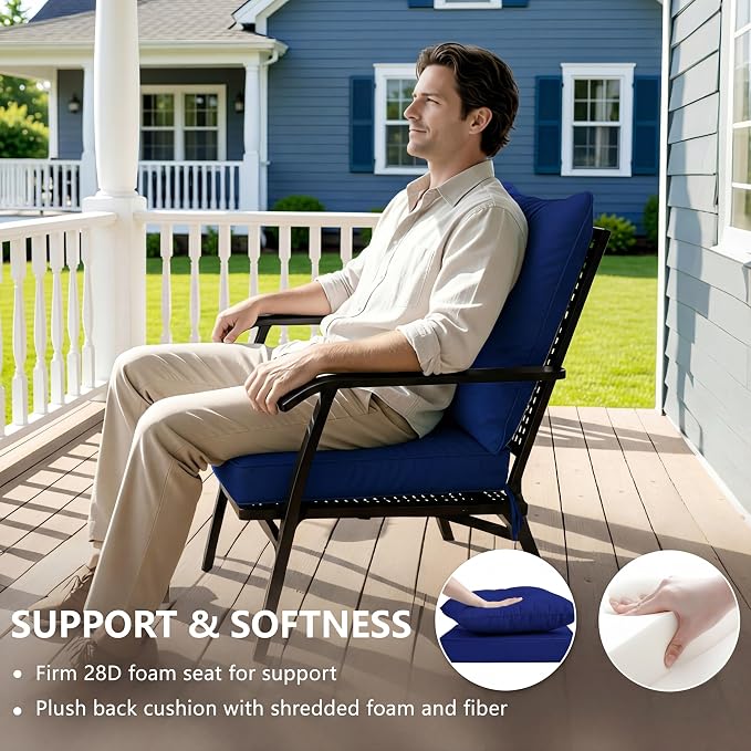 19x19 Inch Patio Chair Cushions Set of 2, Outdoor Furniture Cushions - Image 4