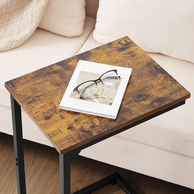 AMHANCIBLE C Shaped End Table, Slide Under Couch Table - Image 6