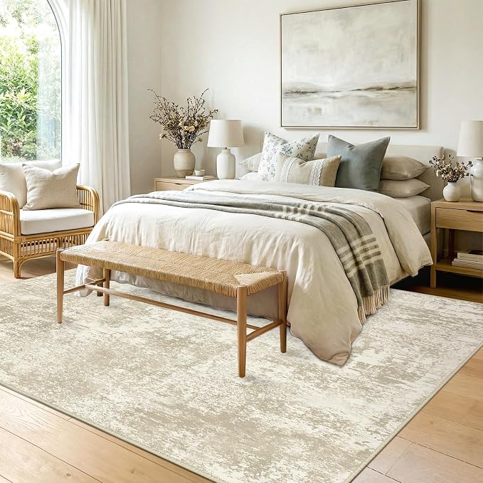 RELEANY Washable Area Rugs 9'x12' Non-Slip Modern Abstract Soft - Image 3