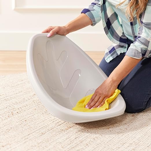 ECR4Kids Plastic Leaf Scoop Floor Rocker Seat, Classroom Furniture, Light Grey - Image 11
