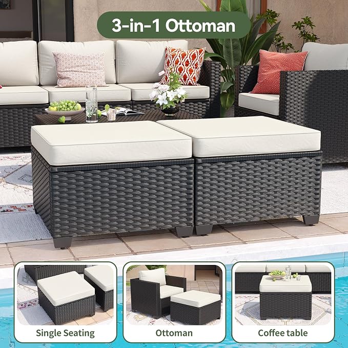 Aoxun 7 Piece Outdoor Patio Furniture Set 6 Seats, Outdoor Sectional - Image 6