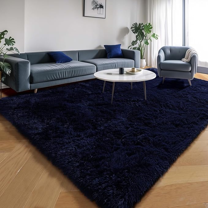 PAGISOFE Dark Navy Blue Rugs for Living Room 5x8 Ft, Plush Area Rugs for Bedroom - Image 6