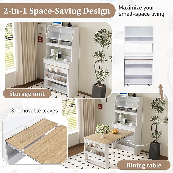 LUMISOL Space Saving Folding Dining Table - Image 6