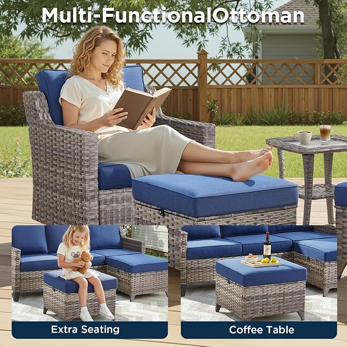 Buenhomino 3 Pieces Patio Furniture Sofa Set-Outdoor Wicker Patio Furniture - Image 3