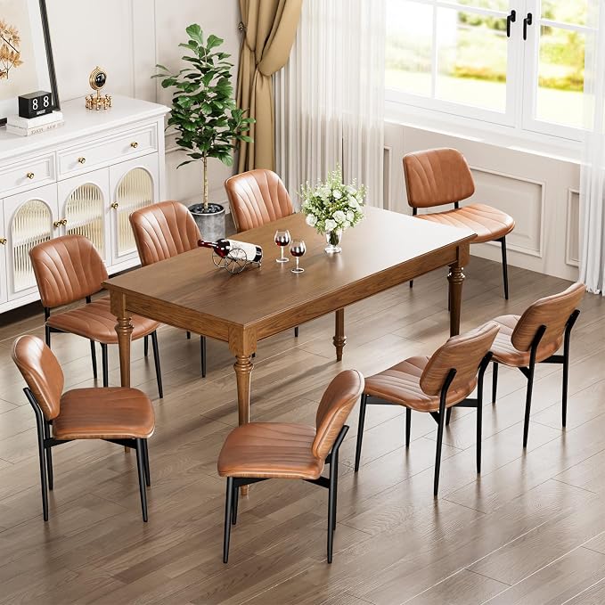 YaFiti Dining Chairs Set of 6, Dining Room and Kitchen Chairs, Mid Century - Image 8