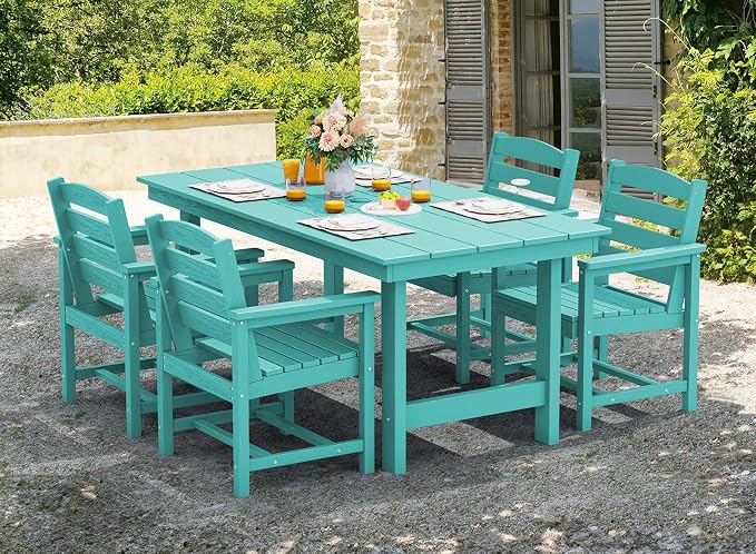 SERWALL Patio Table Set, 5-Piece Outdoor HDPE Furniture - Image 7