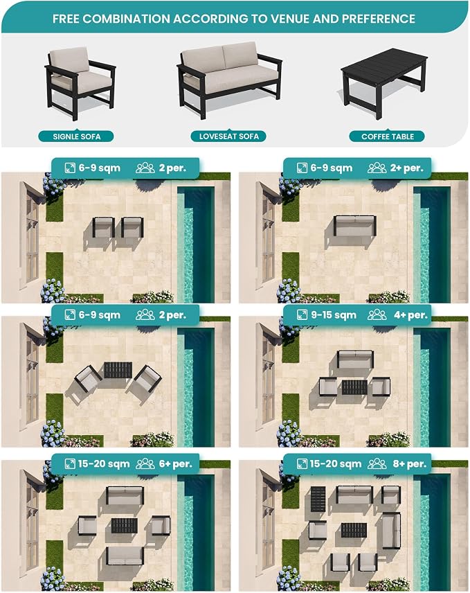 SERWALL 2 Pieces Single Cushioned Sofa Armchair - Image 9