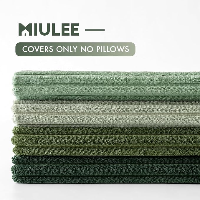 MIULEE Boho Farmhouse Sage Green Throw Pillow Covers 18x18 Inch Set of 4 - Image 7