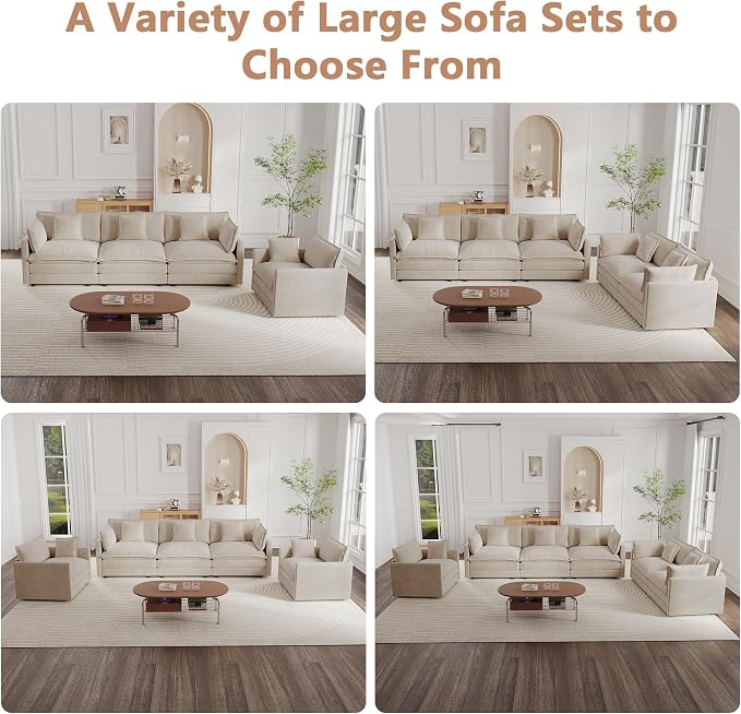 mikibama Modular Sectional Sofa, 146.5 Inch L Shaped Couch Set - Image 7