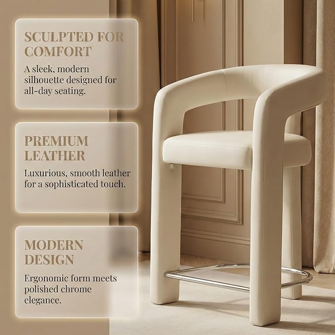 HNY 26 Inch Velvet Modern Tall Barrel Bar Stools Set of 4, Upholstered Barstools - Image 5