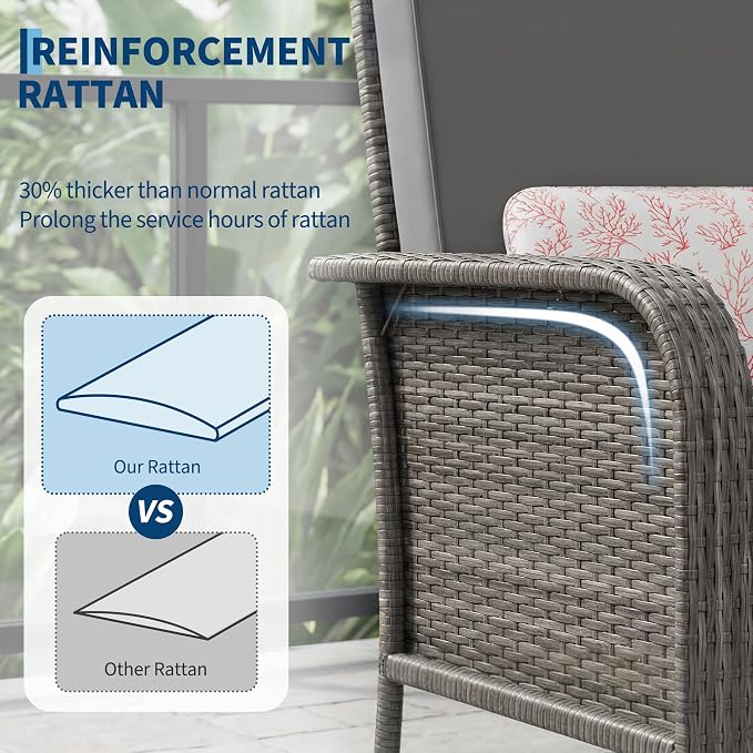 GAOMON 2-Piece Outdoor Patio Furniture Set, Rattan Lounge Chairs - Image 4
