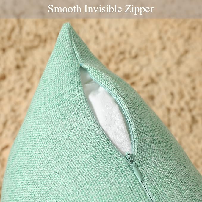 Stellhome Set of 2 Linen Throw Pillow Cover Square Spring Decorative Farmhouse - Image 3