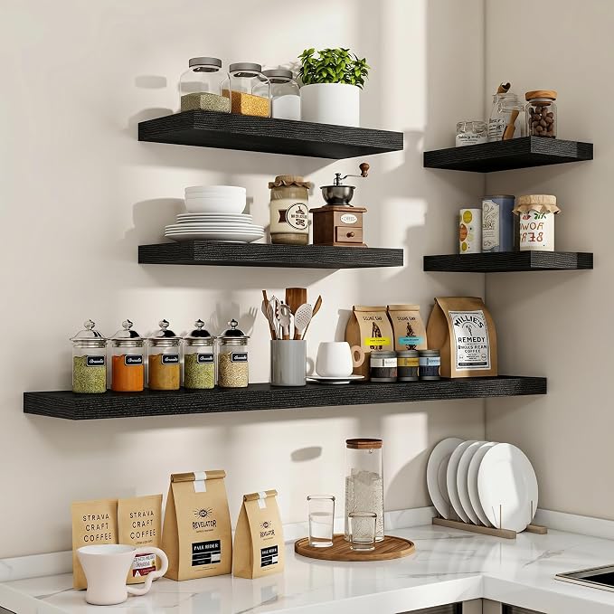 Acovy 36 Inch Floating Shelves, Wooden Shelves - Image 7