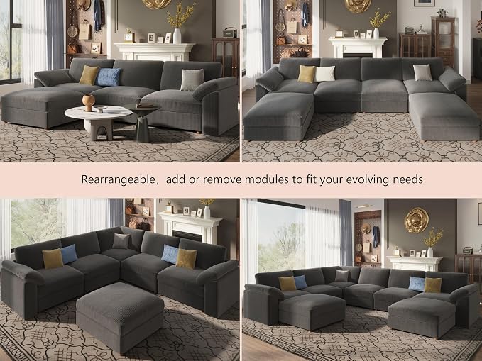 EASE MOOSE Oversized Sectional Modular Sofa, Large L Shape Sectional Couch Wide - Image 5