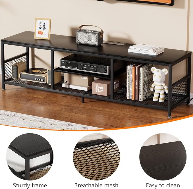 VECELO TV Stand with Power Outlets - Image 6