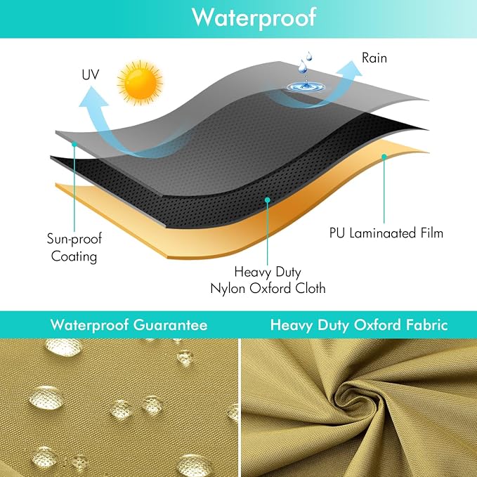 WLEAFJ Patio Sofa Cover Waterproof, Outdoor Loveseat Cover, Heavy Duty Deep - Image 4