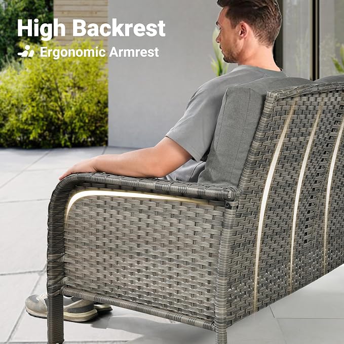 ovios 4-Piece Patio Furniture Set, Outdoor Wicker Sofa - Image 2