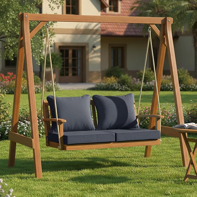 Summsun Patio Chair Cushions Set of 2, Water Resistant Backrest Pillow and Seat - Image 8