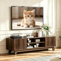 VINGLI 58.6" TV Stand up for 70 Inch TV, Mid Century Entertainment Center by VINGLI