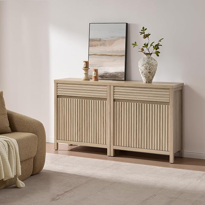 SICOTAS 58" Large Fluted Buffet Cabinet - Image 3