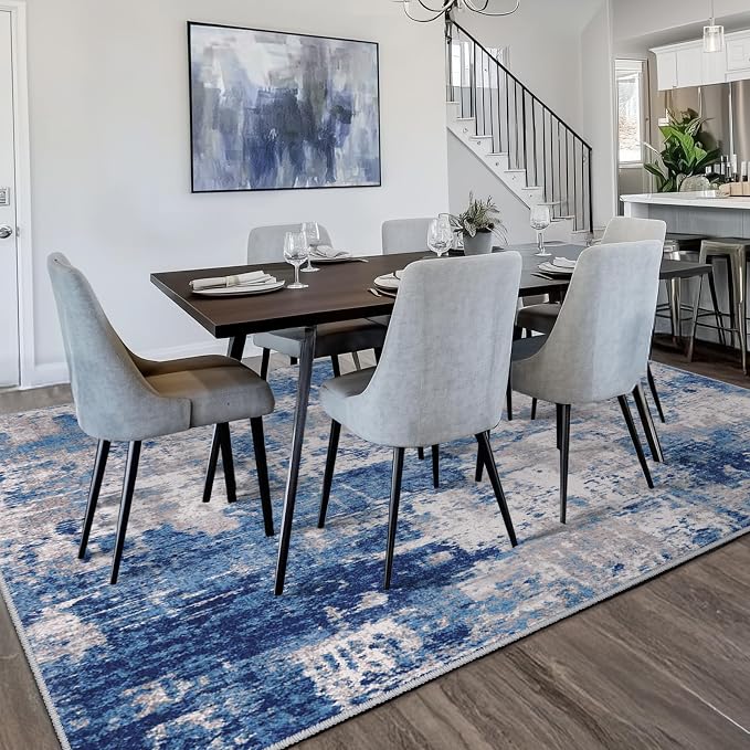RELEANY Washable Area Rugs 6'x8' Non-Slip Modern Abstract Soft - Image 3
