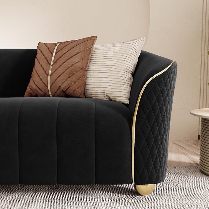 3-Piece Luxury Velvet Sofa Set for Living Room, Elegant Design Couch Set - Image 6