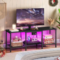 HOOBRO TV Stand with Charging Station to 55 Inches, LED Entertainment Center by HOOBRO