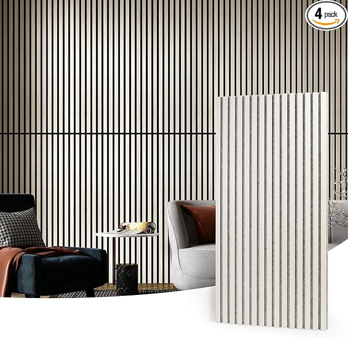 Art3d 4 Pack 47.2 x 23.6in. Wood Slat Acoustic Panels by Art3d