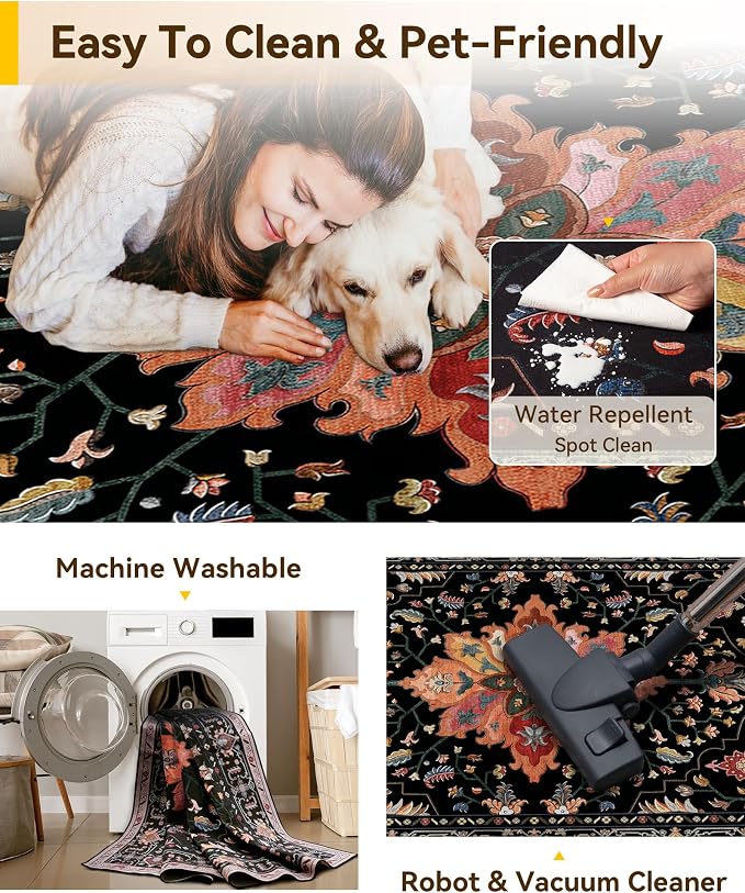 RELEANY Area Rugs 3'x8' Runner Rug Non Slip Washable - Image 5