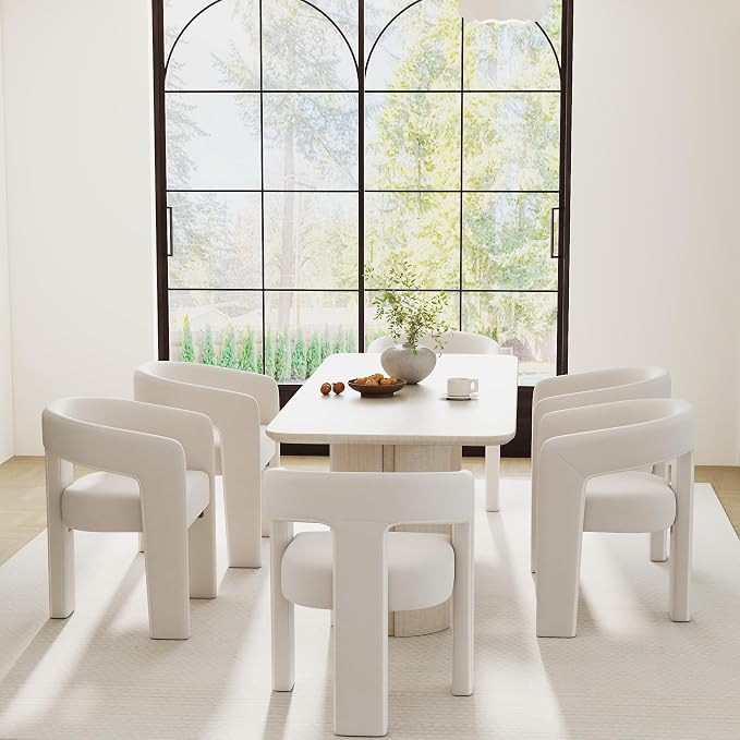 RIVOVA Modern Barrel Dining Chairs Set of 4, Velvet Upholstered Accent Side - Image 3