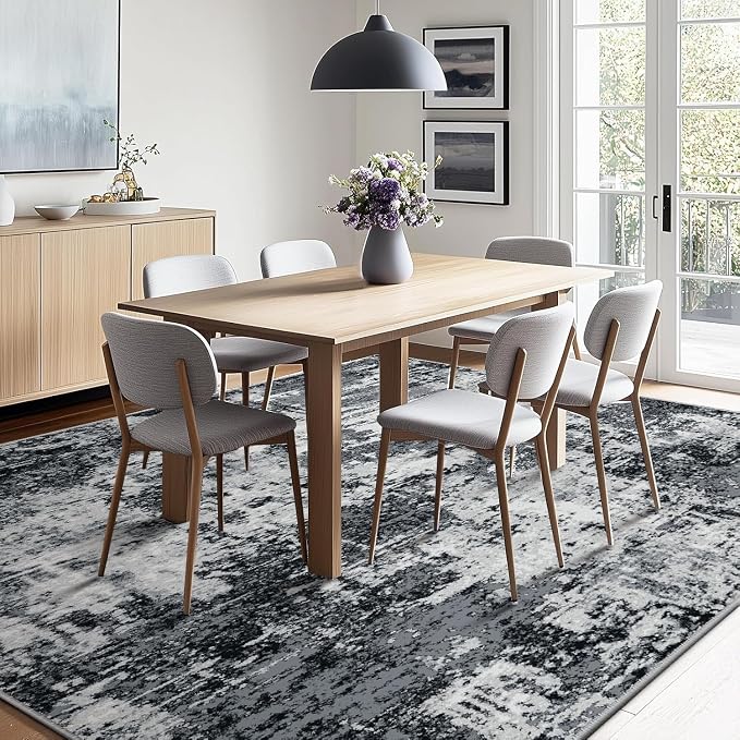RELEANY Washable Area Rugs Square 7ft Non-Slip Modern Abstract Soft - Image 5