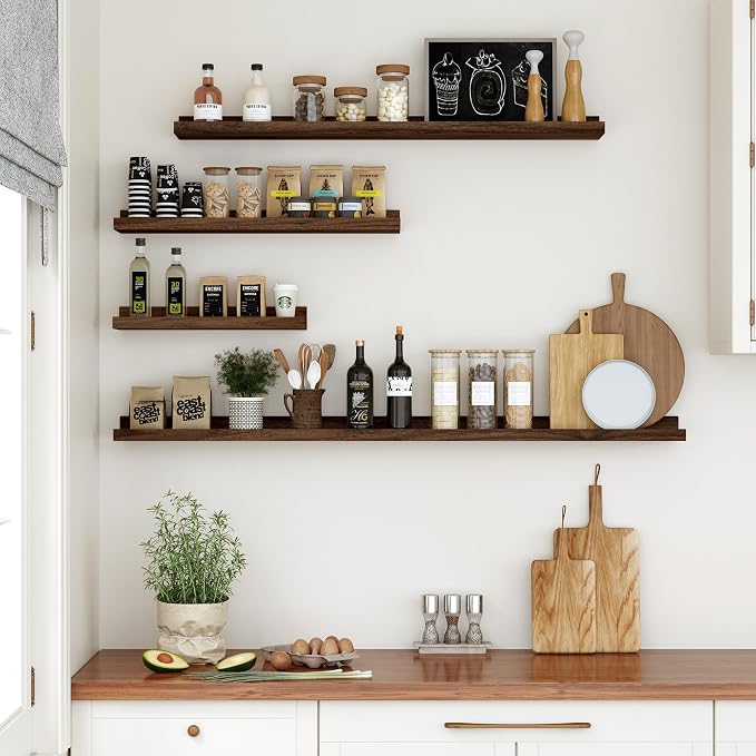 Floating Shelves for Wall, 36 inch Wood Floating Shelves Set of 2, Picture - Image 6
