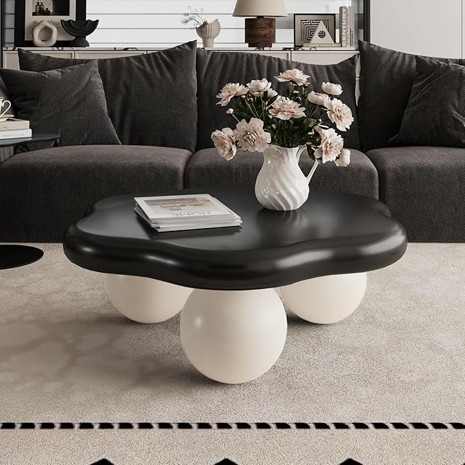 35.03" Cloud Coffee Table for Living Room Unique Coffee Table Modern Low Coffee - Image 3
