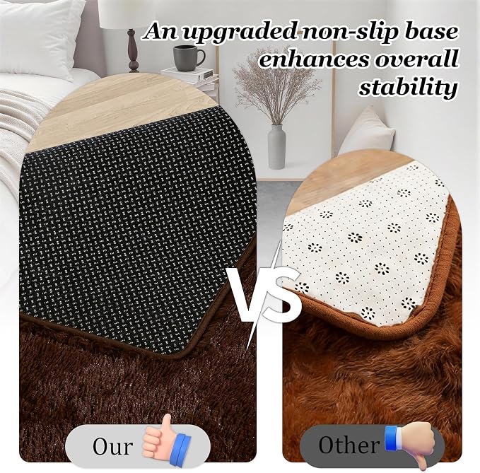 Fluffy Area Rugs 9x12 Living Room Bedroom: Ultra Soft Shag Rug Upgrade Non-Slip - Image 6