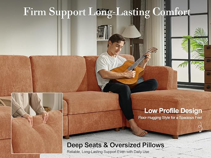 Oversized Modular Sectional Sofa, Solid Wood Frame, Removable Washable Cover - Image 8
