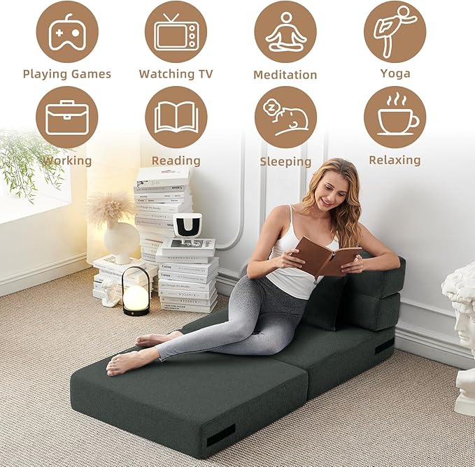 FILUXE Folding Sofa Bed | Convertible Sleeper Chair Bed - Image 3